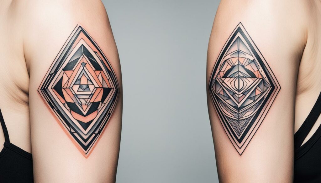 Geometrische Partner-Tattoos
